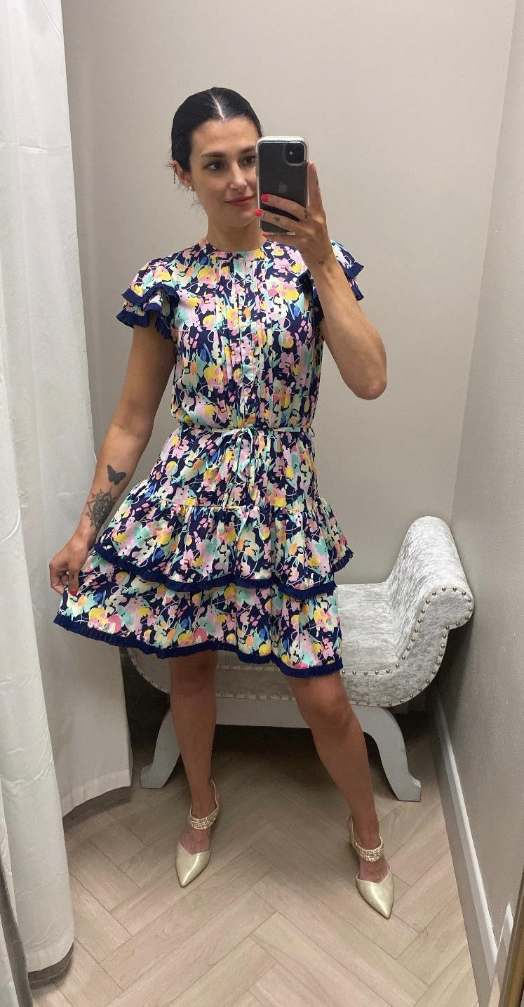 Eliana navy print Dress