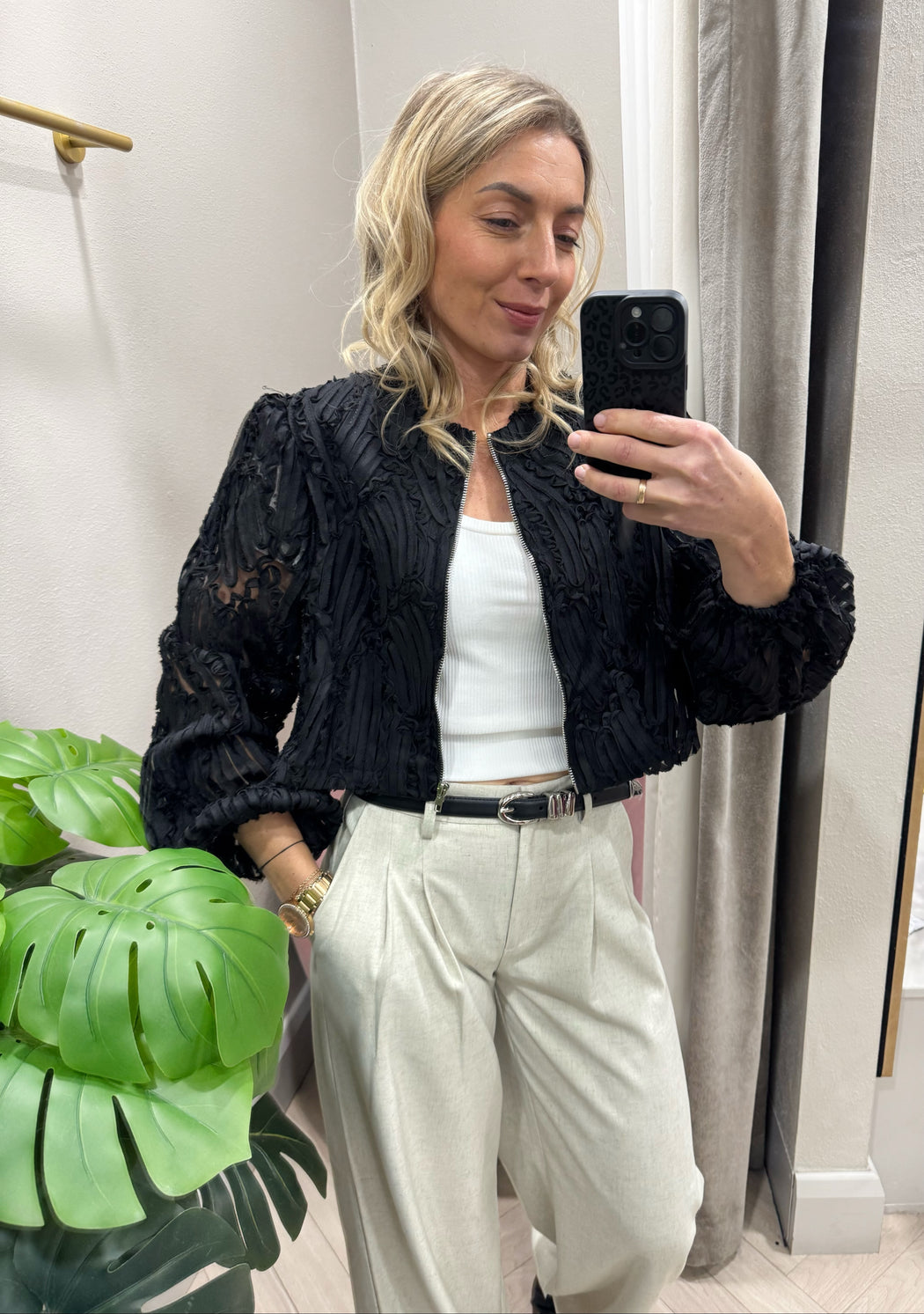 Black textured jacket