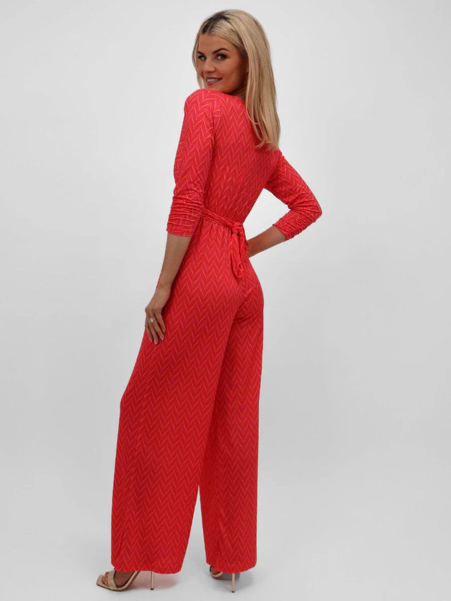 CORAL PRINT SOPHIA JUMPSUIT