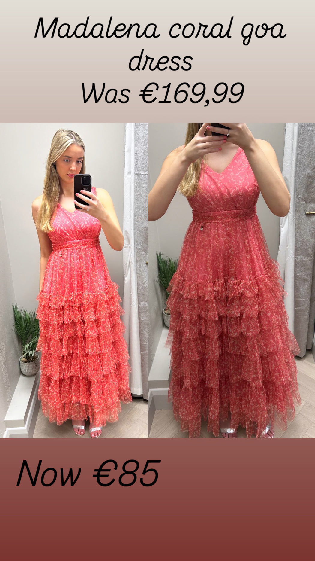 Madalena coral goa dress