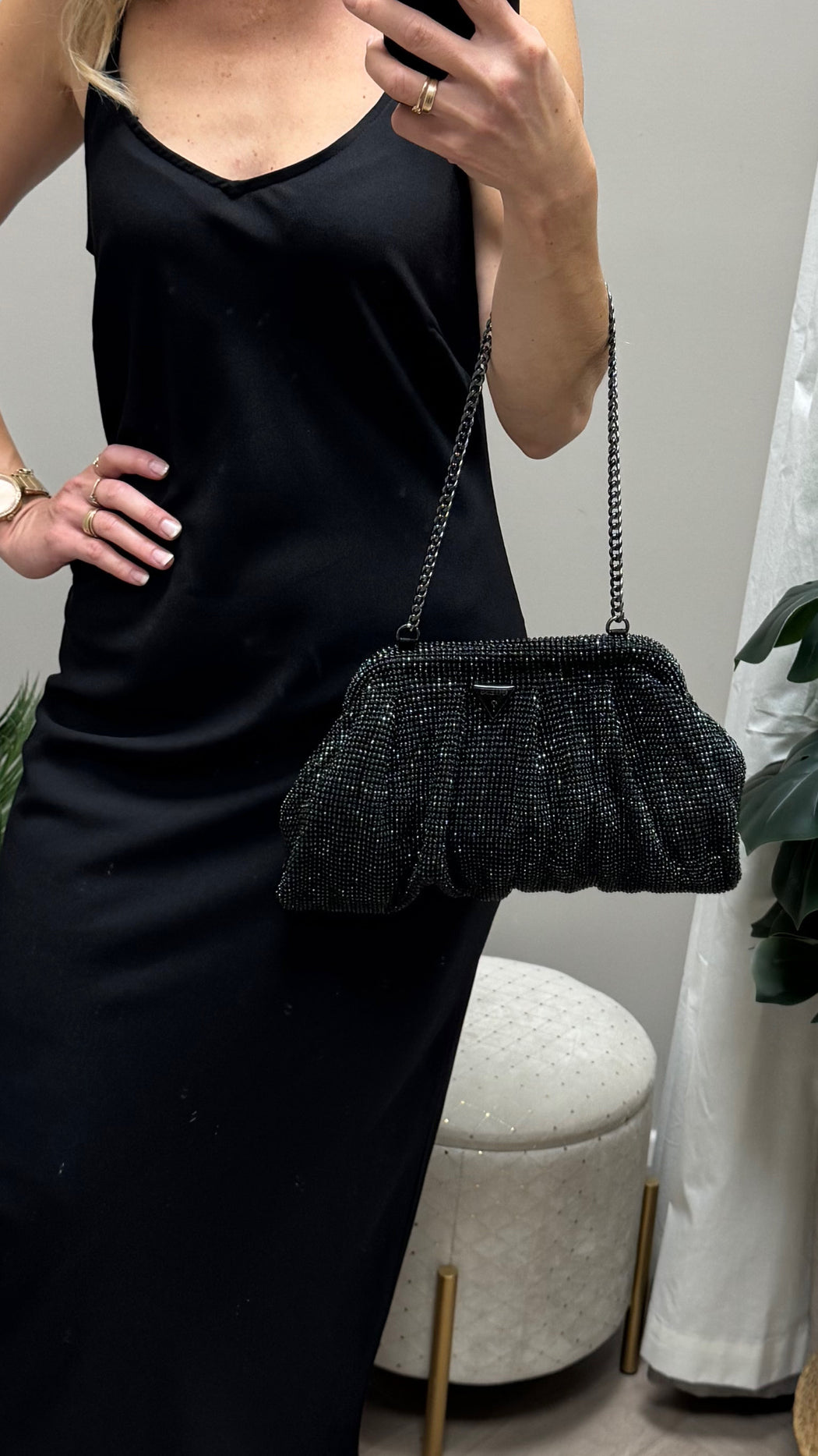 Guess black zalina clutch bag