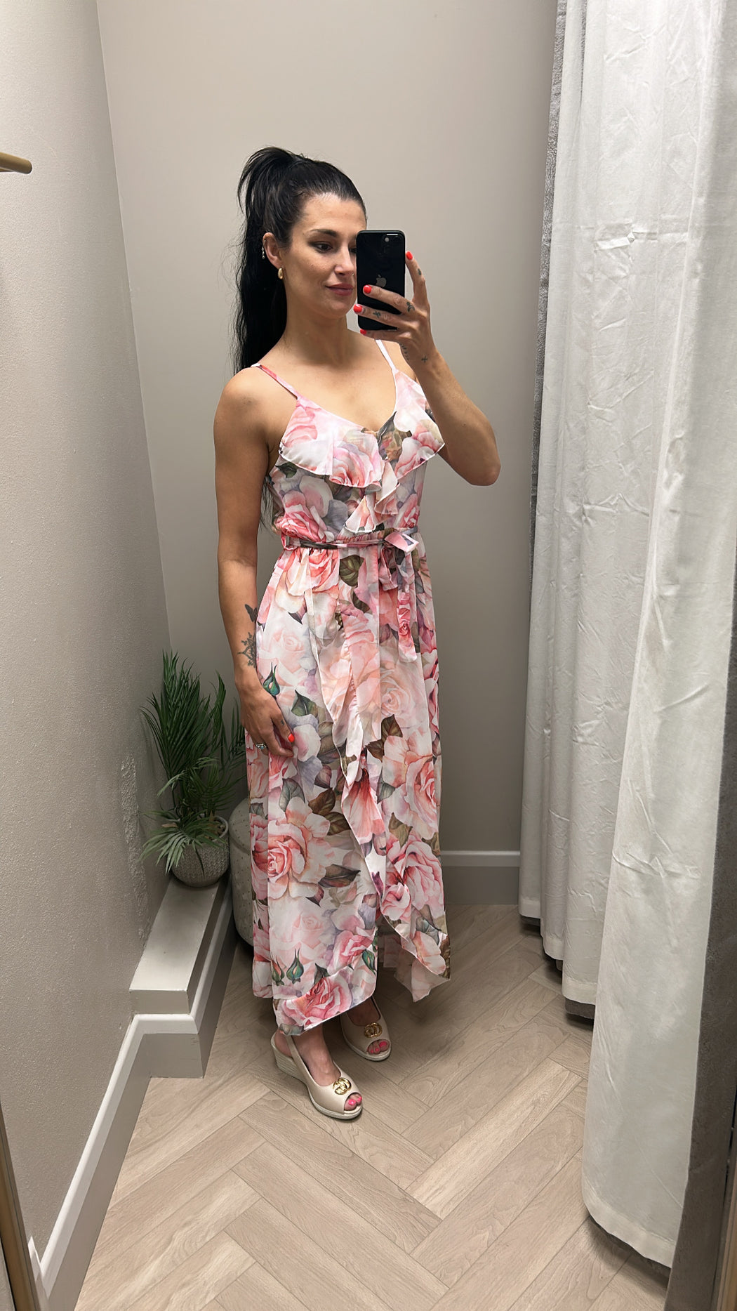 Elsa rose pink midi dress