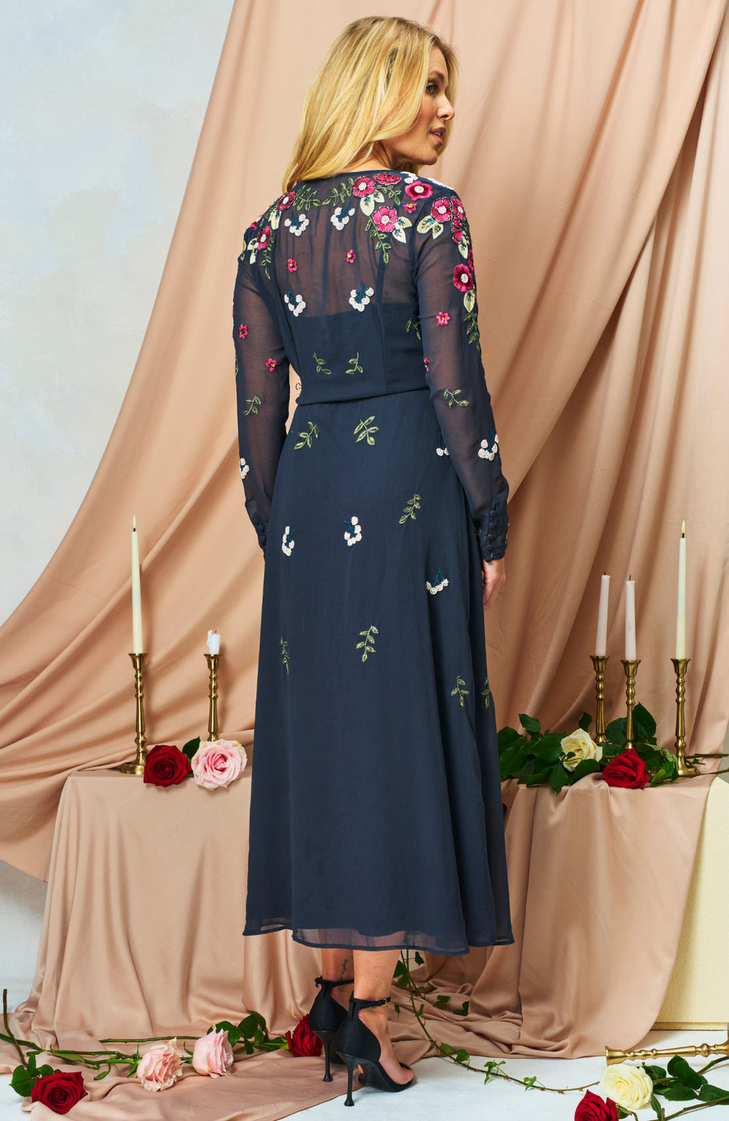 The rosette embellished dress