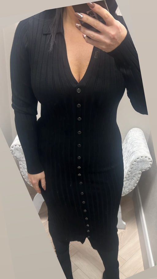 Guess black Eco Miranda rib Dress