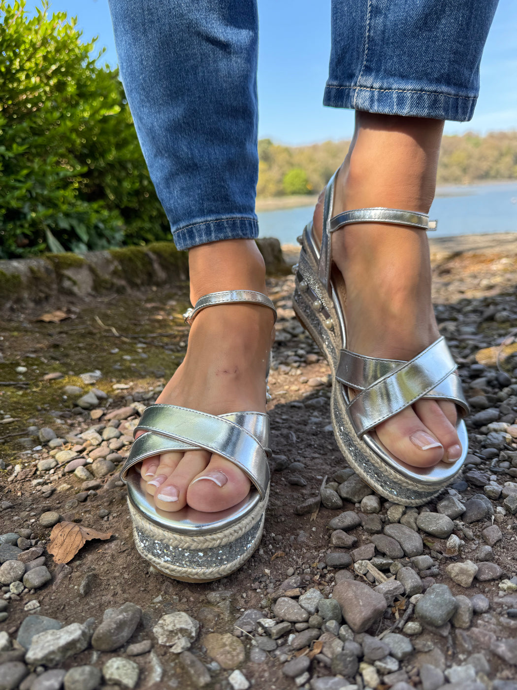 Clonalis silver weave wedge