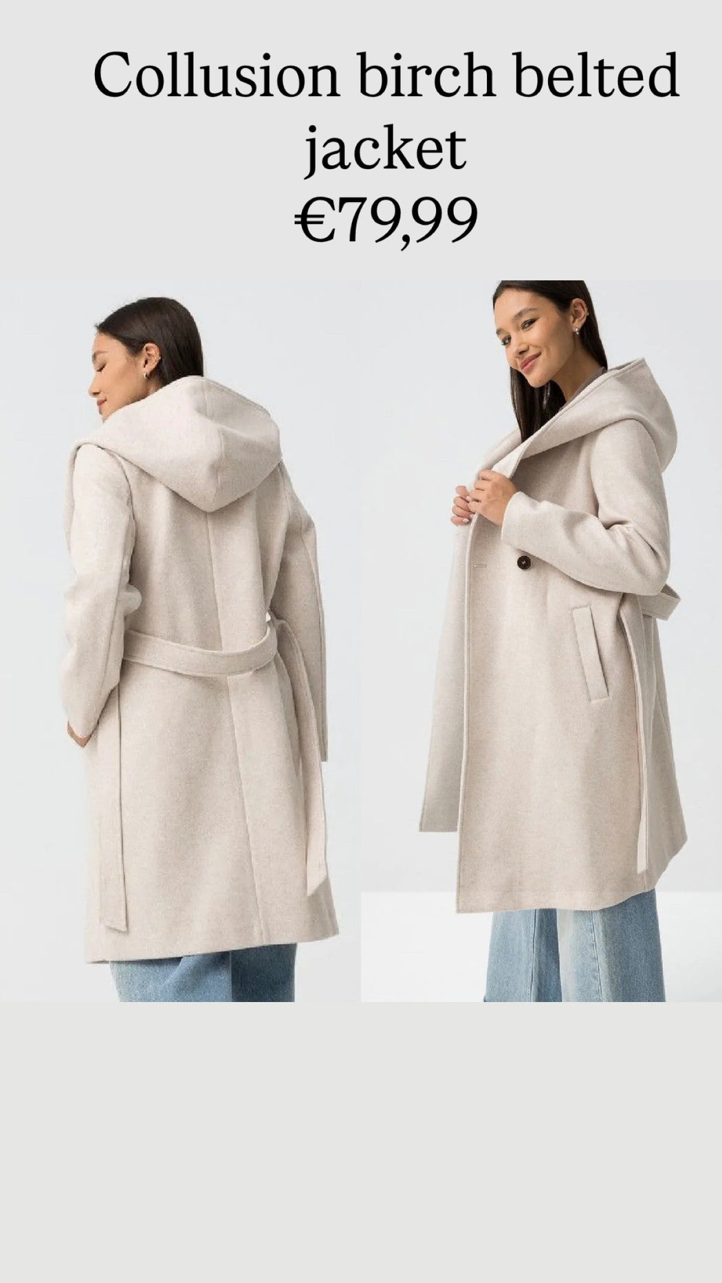 Collusion birch belted jacket