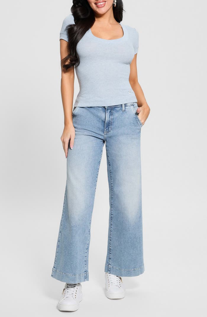 Guess Zoya wide leg crop denims