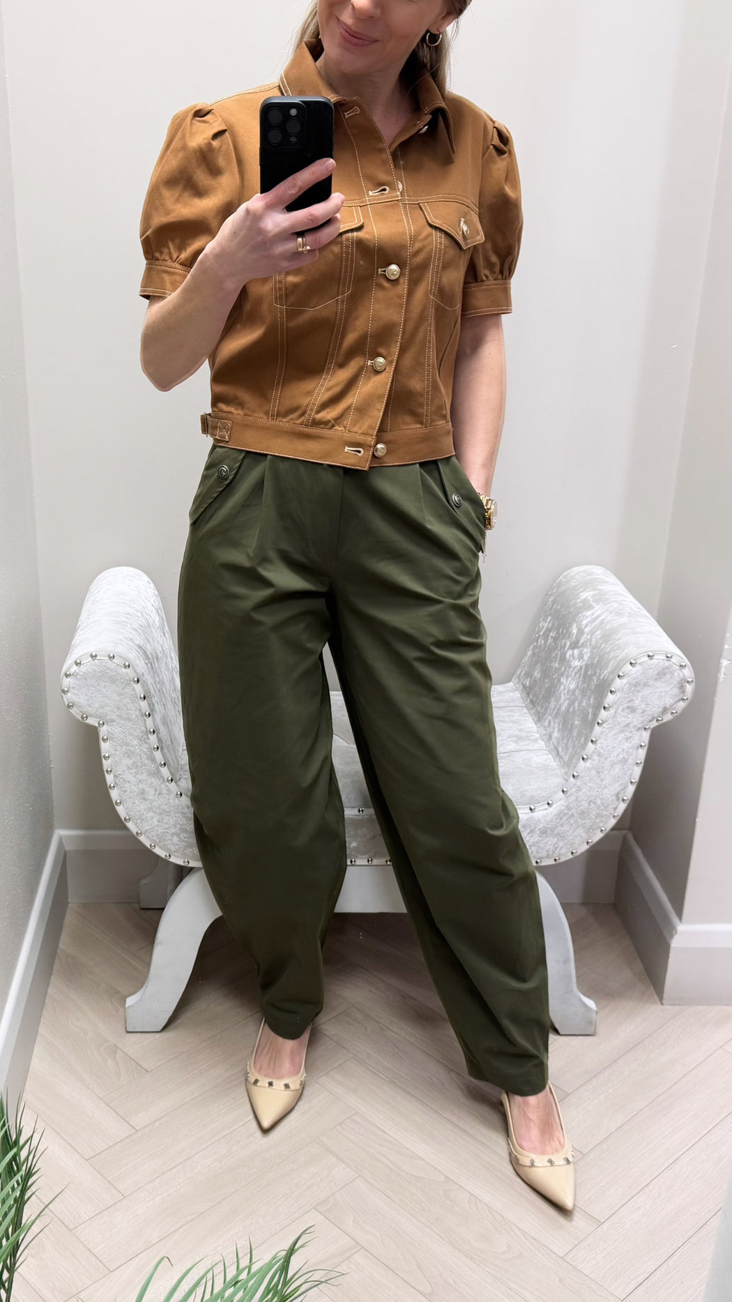 Guess khaki trousers w6rb08wj692-G8F6