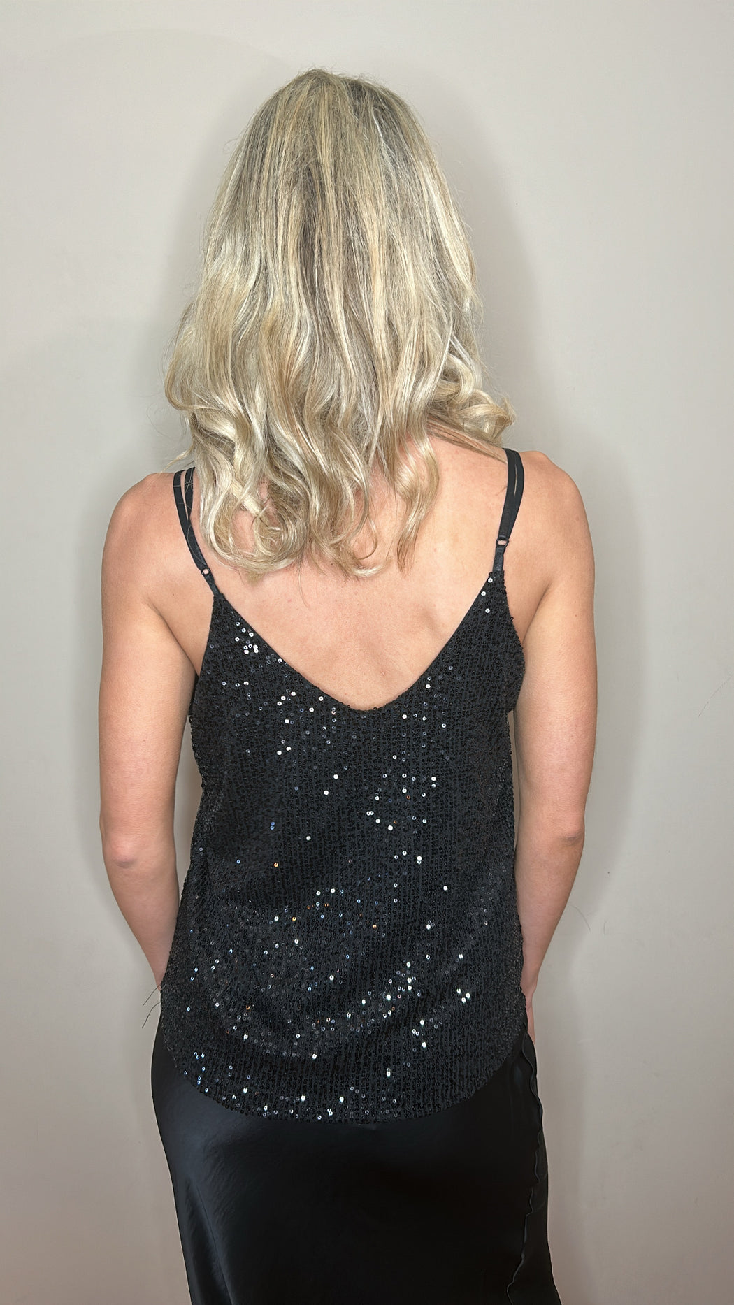 Black sequin cami