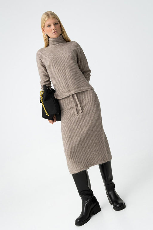 Muffin beige knit skirt