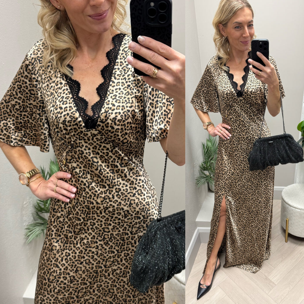 Guess Martine leopard print dress w5yk01whez2