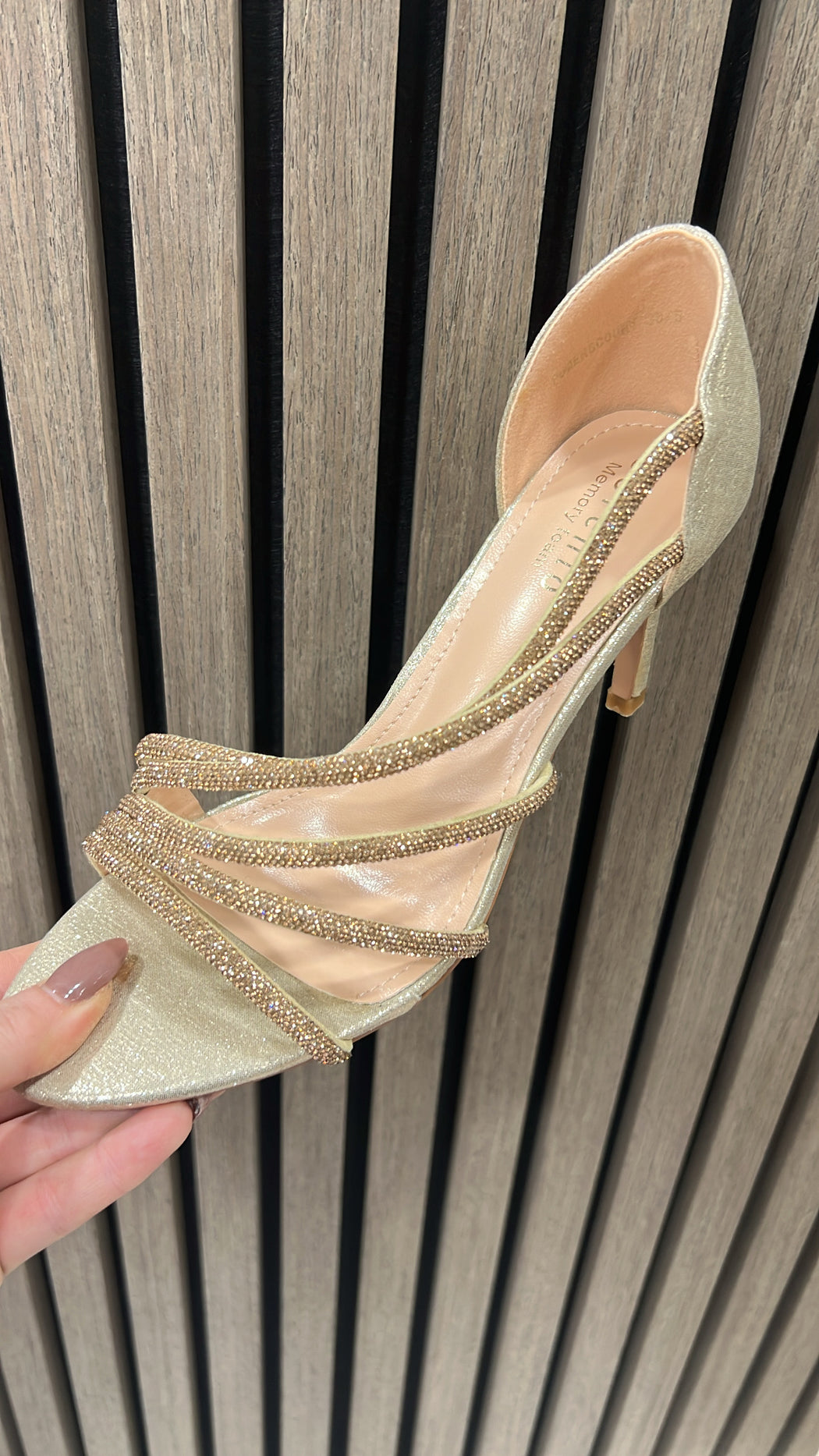 Gold powerscourt heels