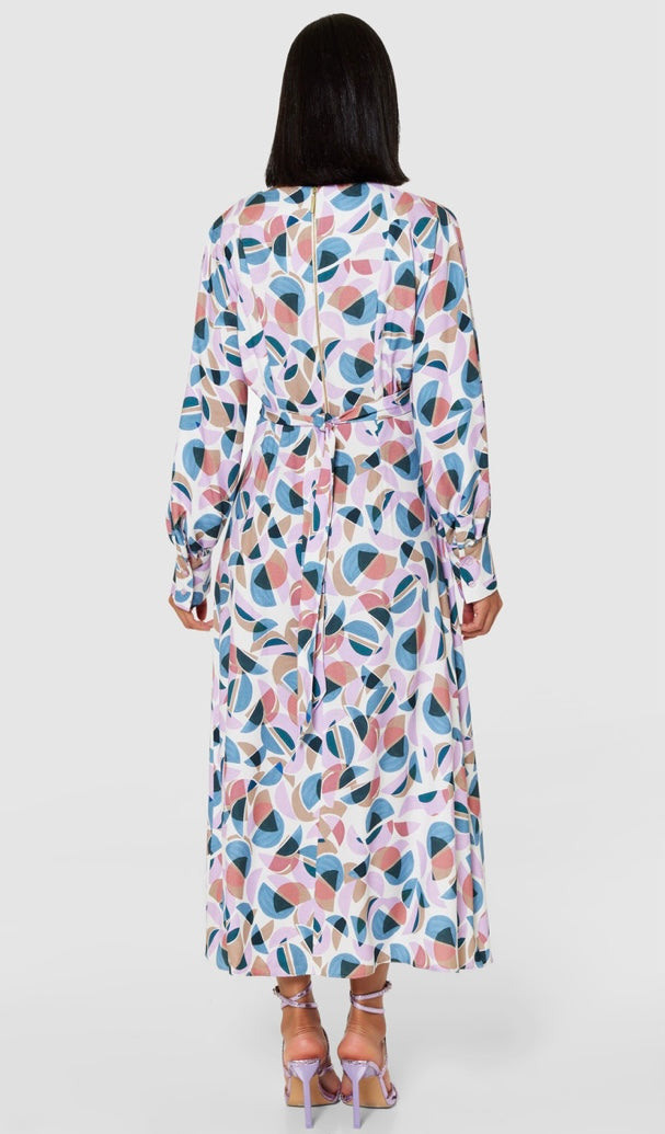 D10126 closet a line print dress