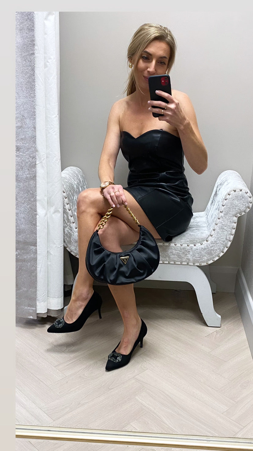 Pamela faux leather mini dress