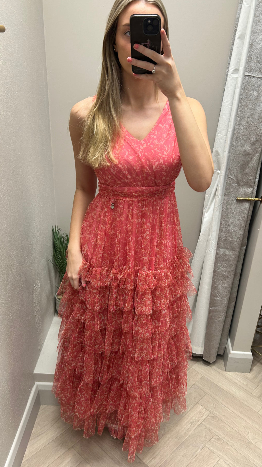 Madalena coral goa dress