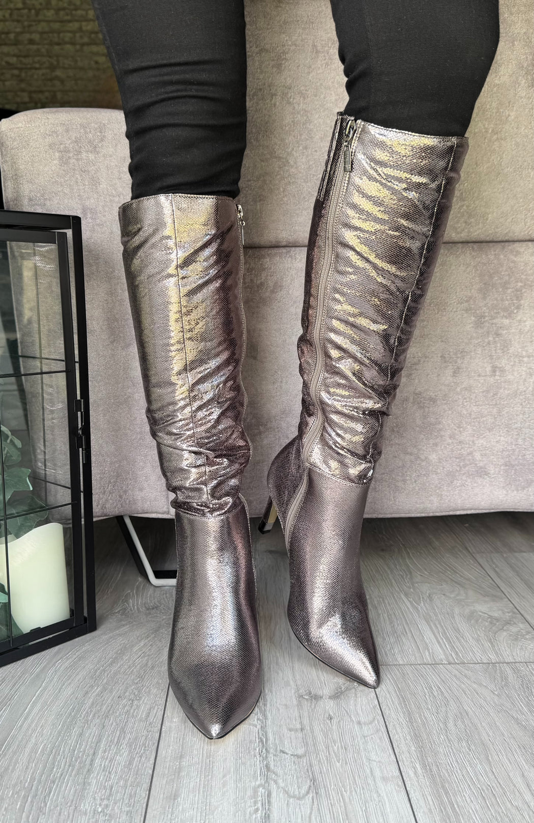 Boxley metallic silver boot