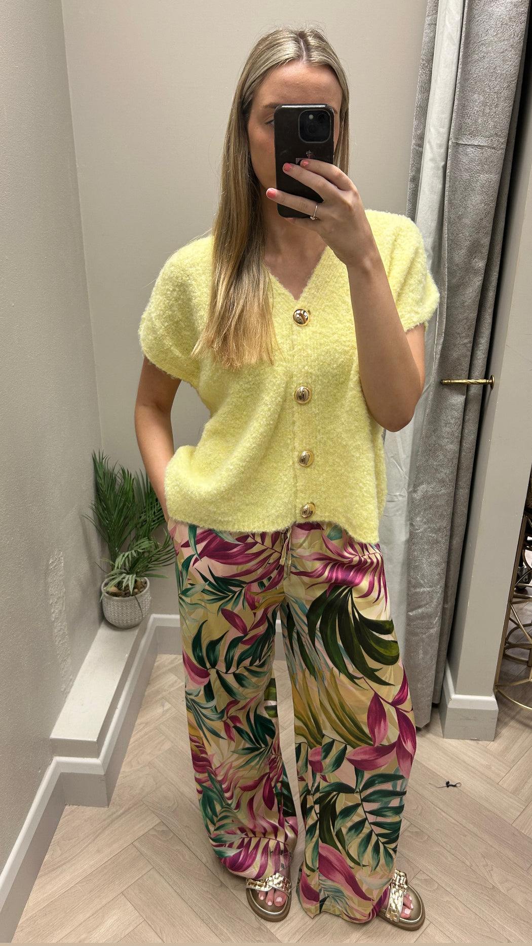 Guess floral Ines wide leg trouser W5GB11WH8C2