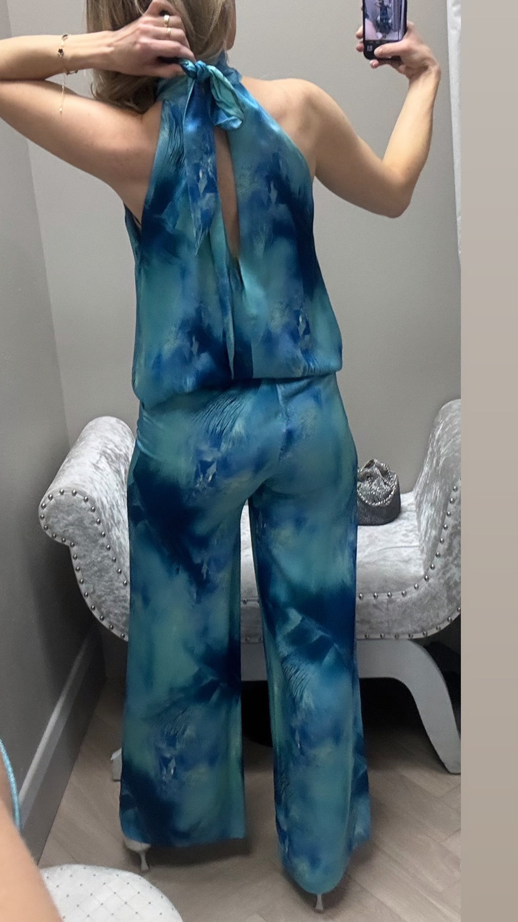 Caspia blue print goa trousers