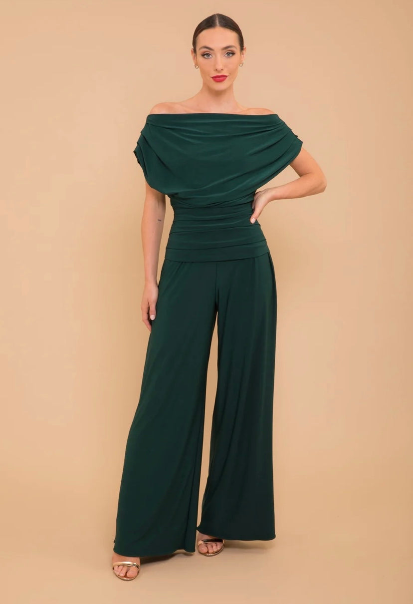 Forest green Atom label carbon jersey jumpsuit