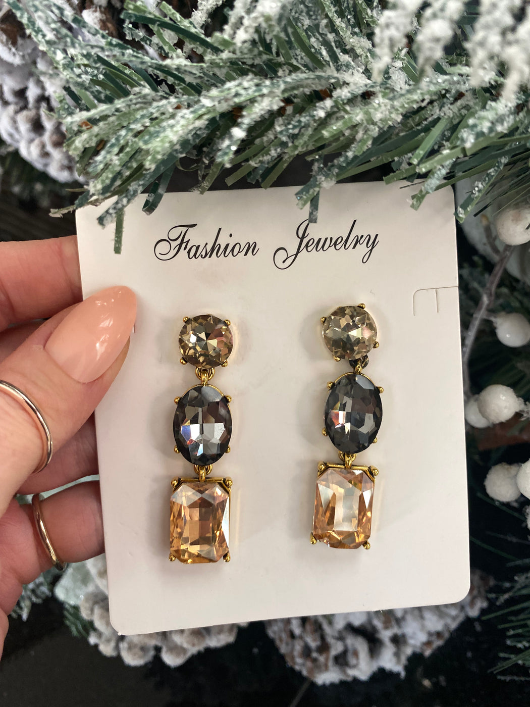 Multi stone drop earrings