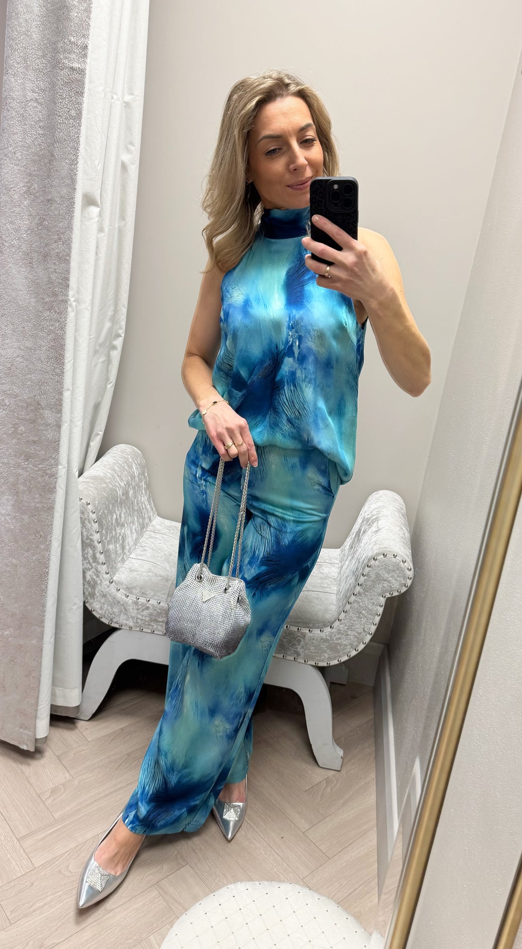 Caspia blue print goa trousers