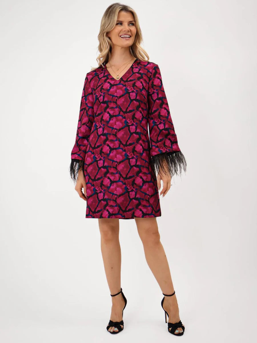 MAGENTA TAYLOR MINI SHIFT DRESS