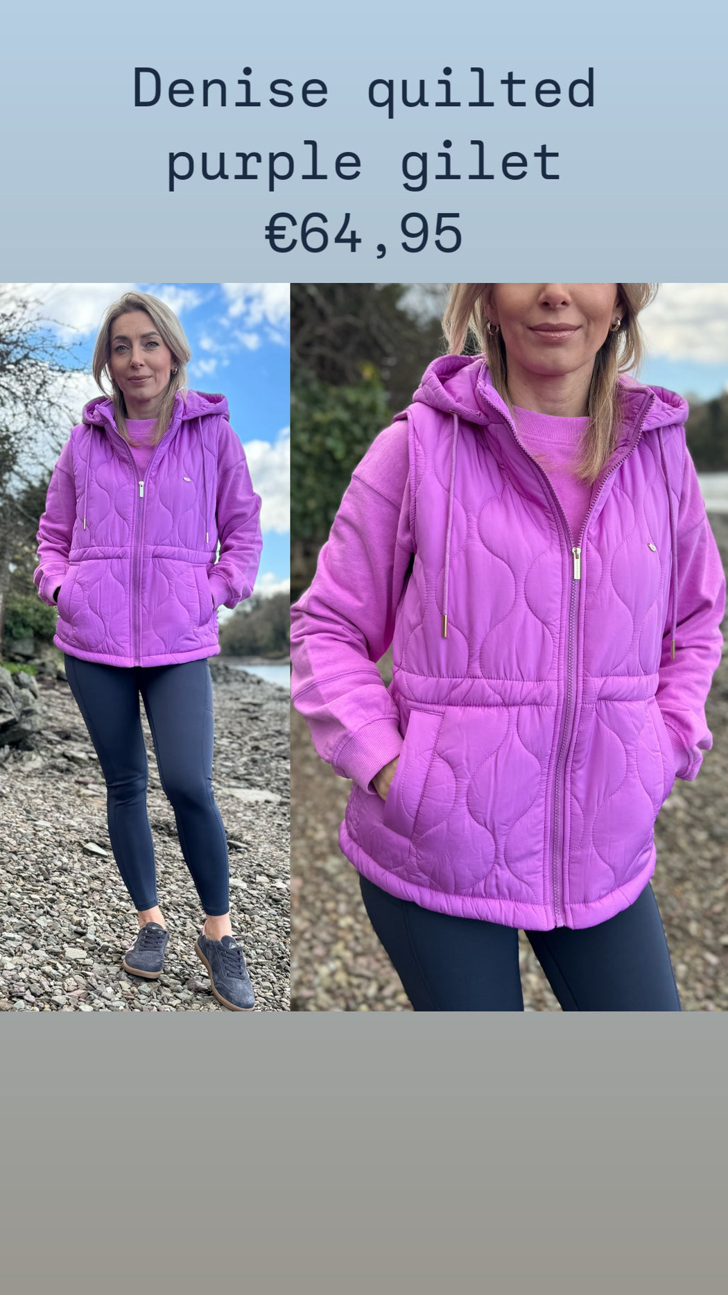 Denise quilted purple gilet