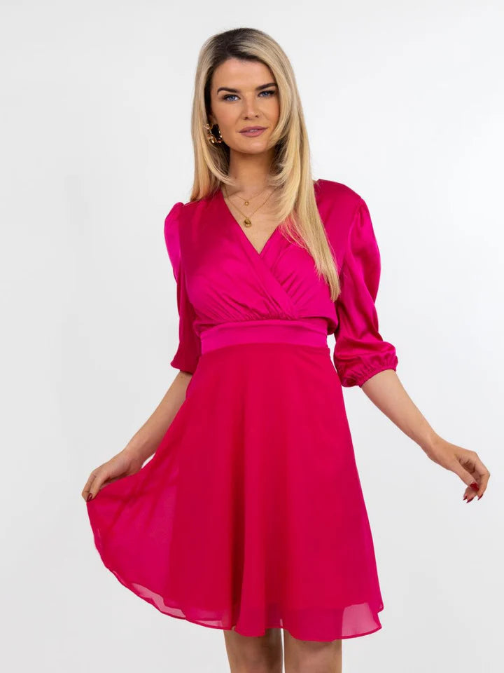 MONROE MINI DRESS IN CERISE PINK