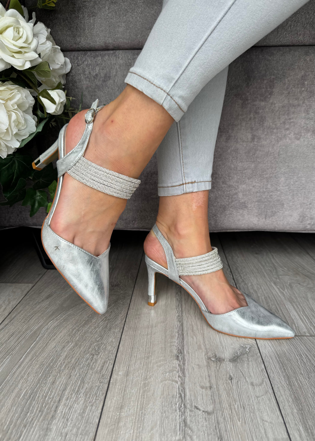 Wishaw Chrome Sparkle Heel