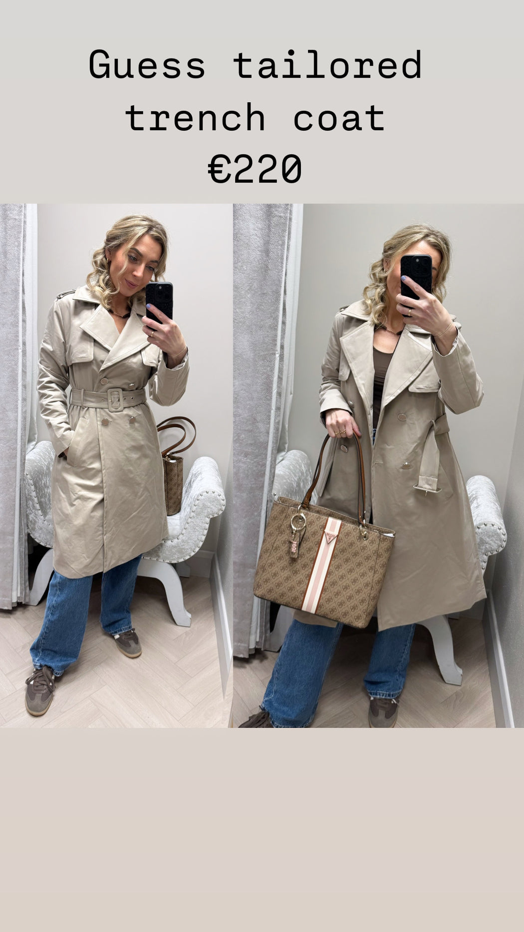 Guess tailored trench coat W5RL14WGWD2-F14R