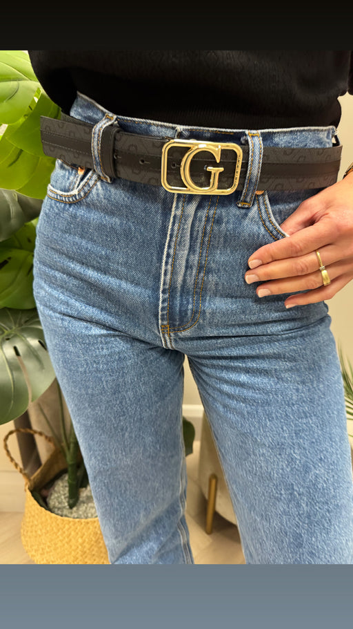 BW9229P5235 guess G logo black belt