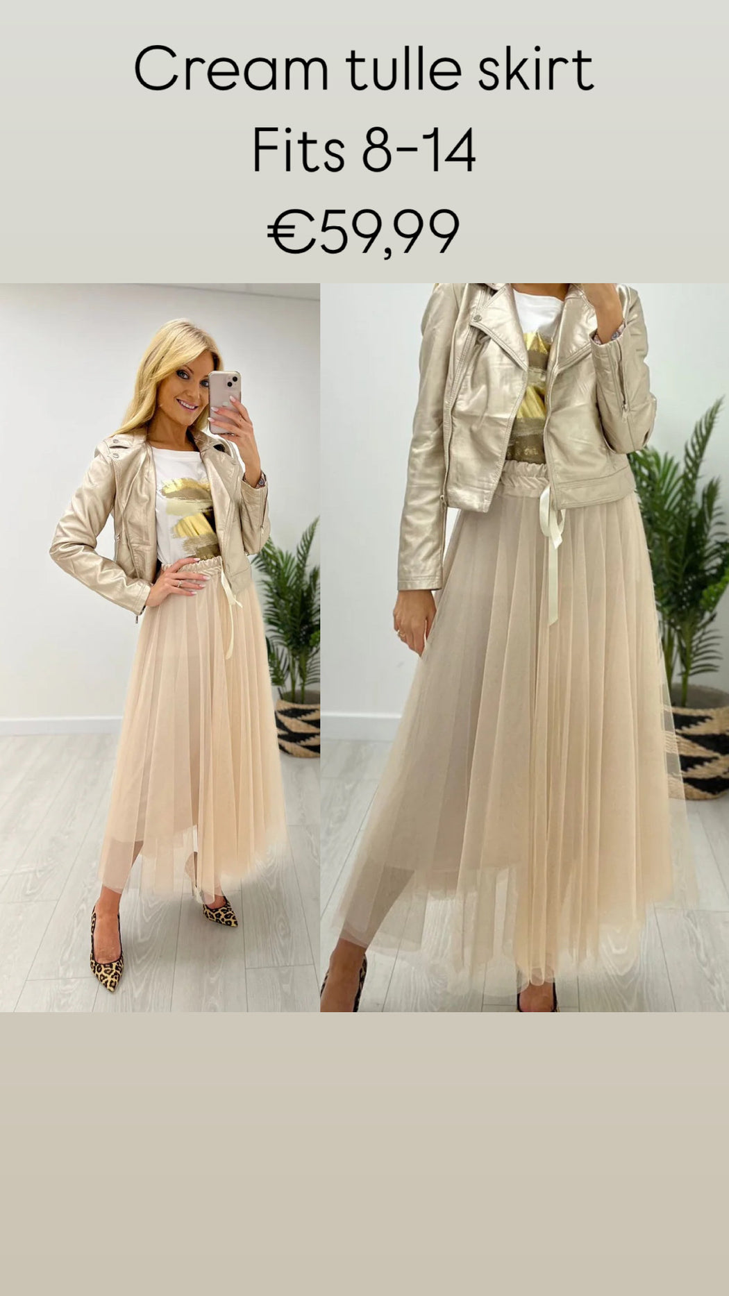 Cream tulle skirt