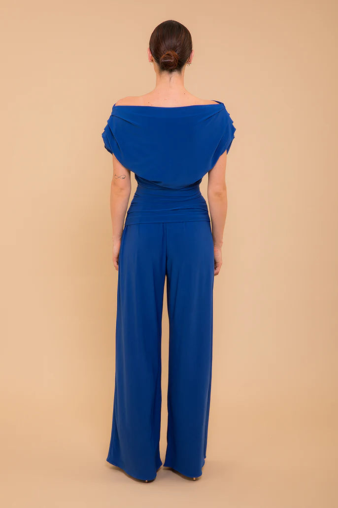 Cobalt blue Atom label  carbon jersey jumpsuit