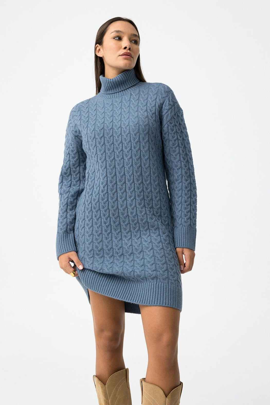 Naomi blue knit jumper dress