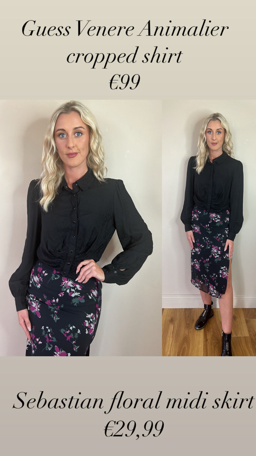 Sebastian floral midi skirt