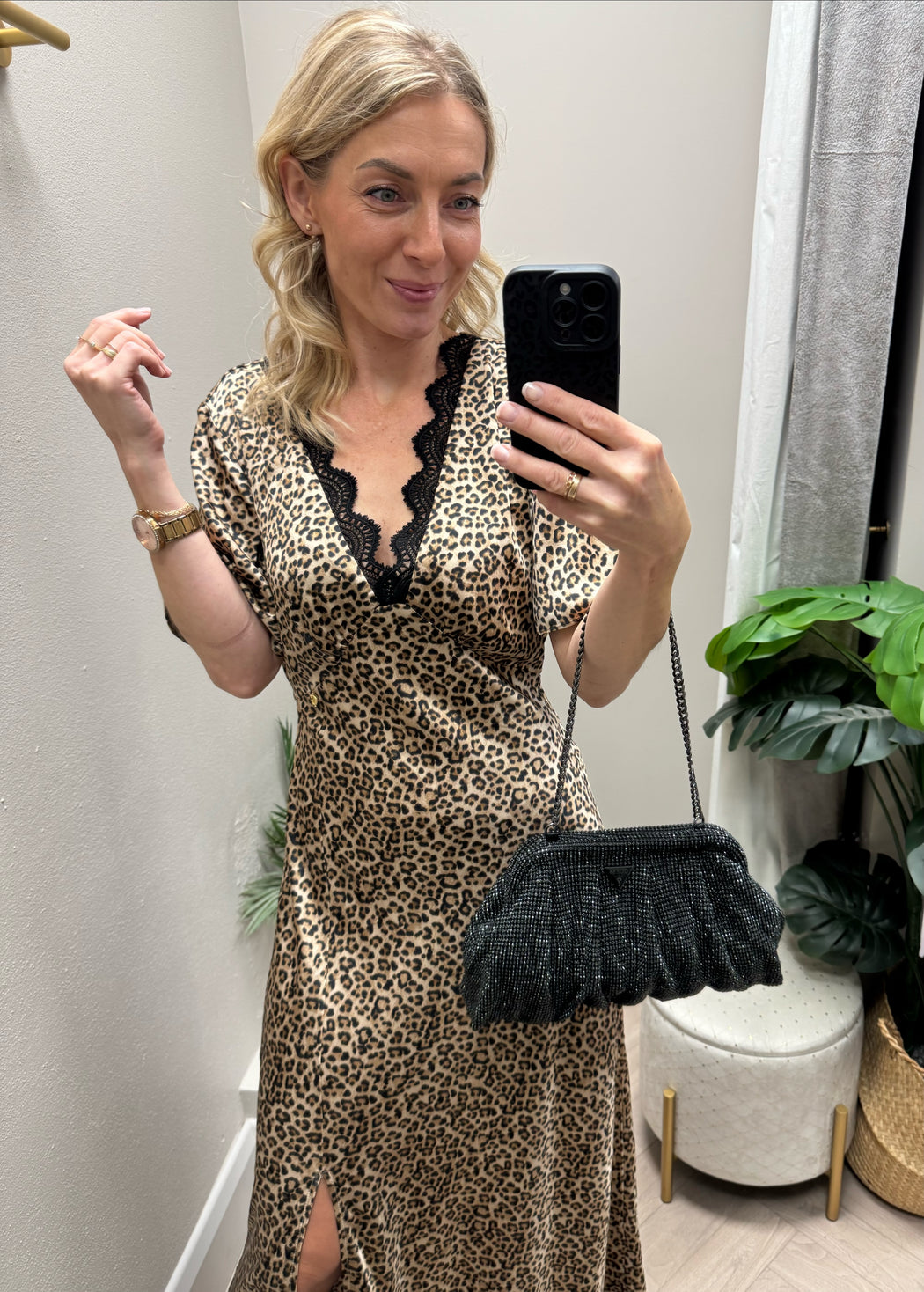 Guess Martine leopard print dress w5yk01whez2