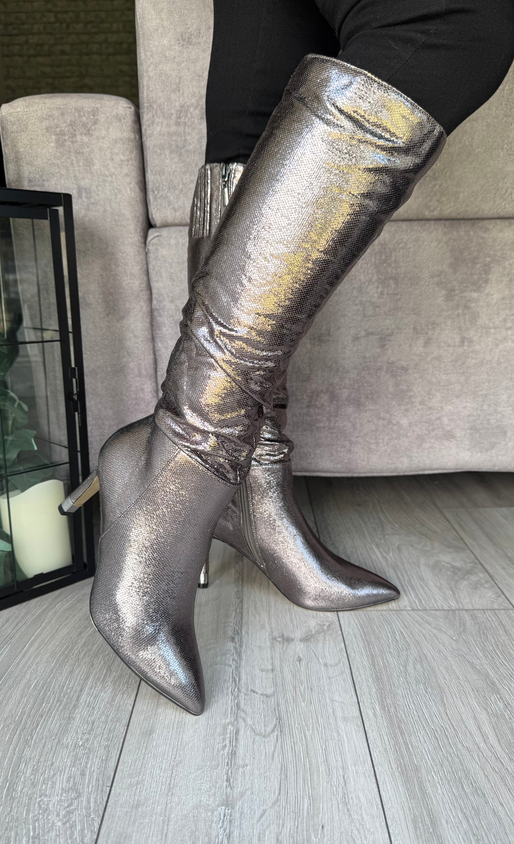 Boxley metallic silver boot