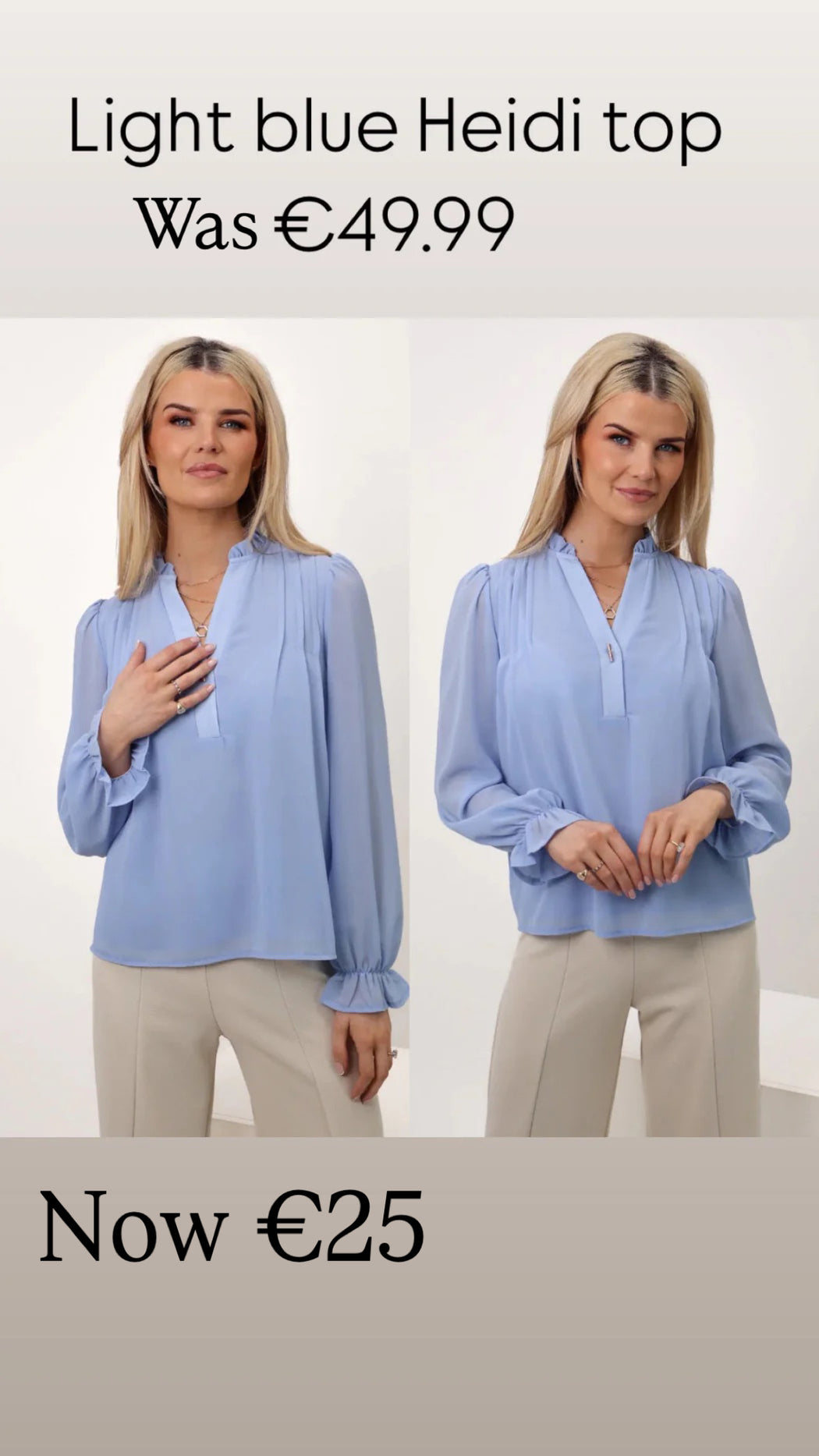 Light blue Heidi top