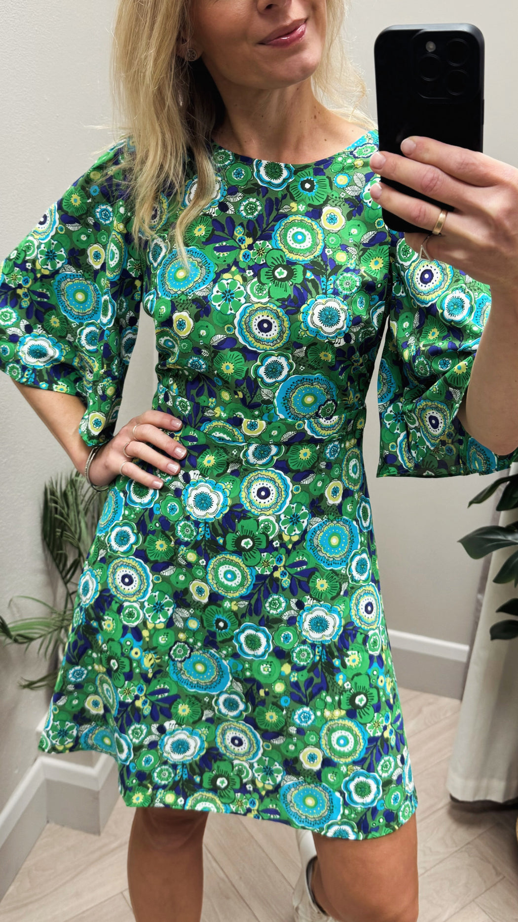 Green print Misty traffic dress