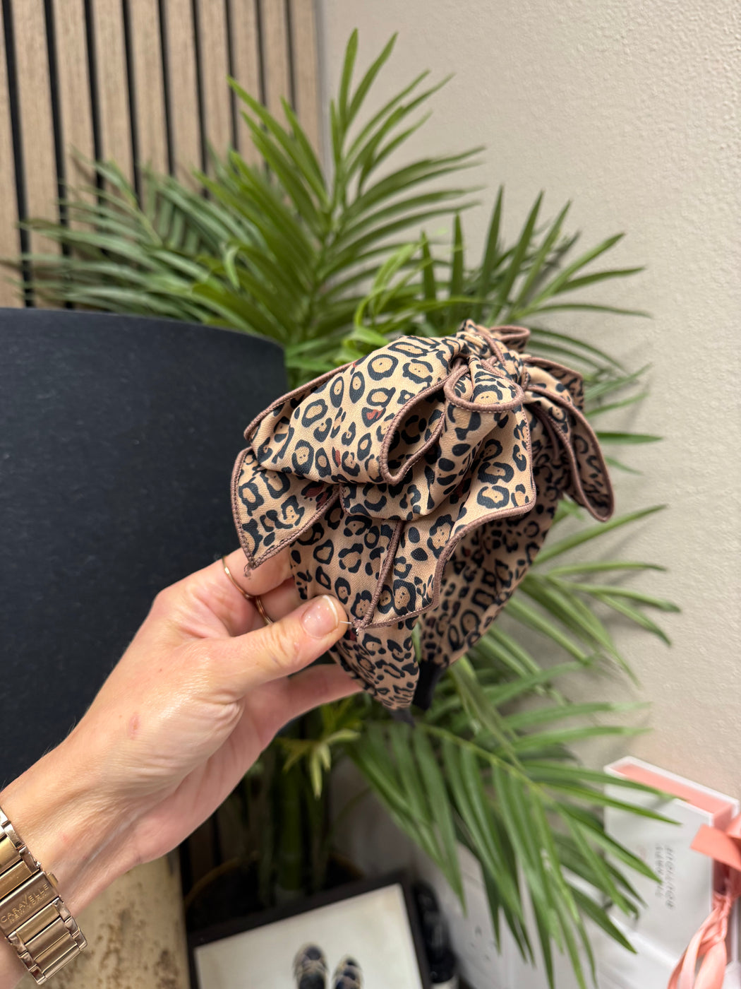 Leopard bow hairband