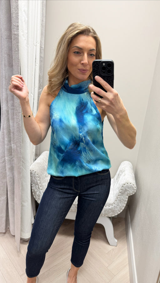 Deepy goa blue print halter top