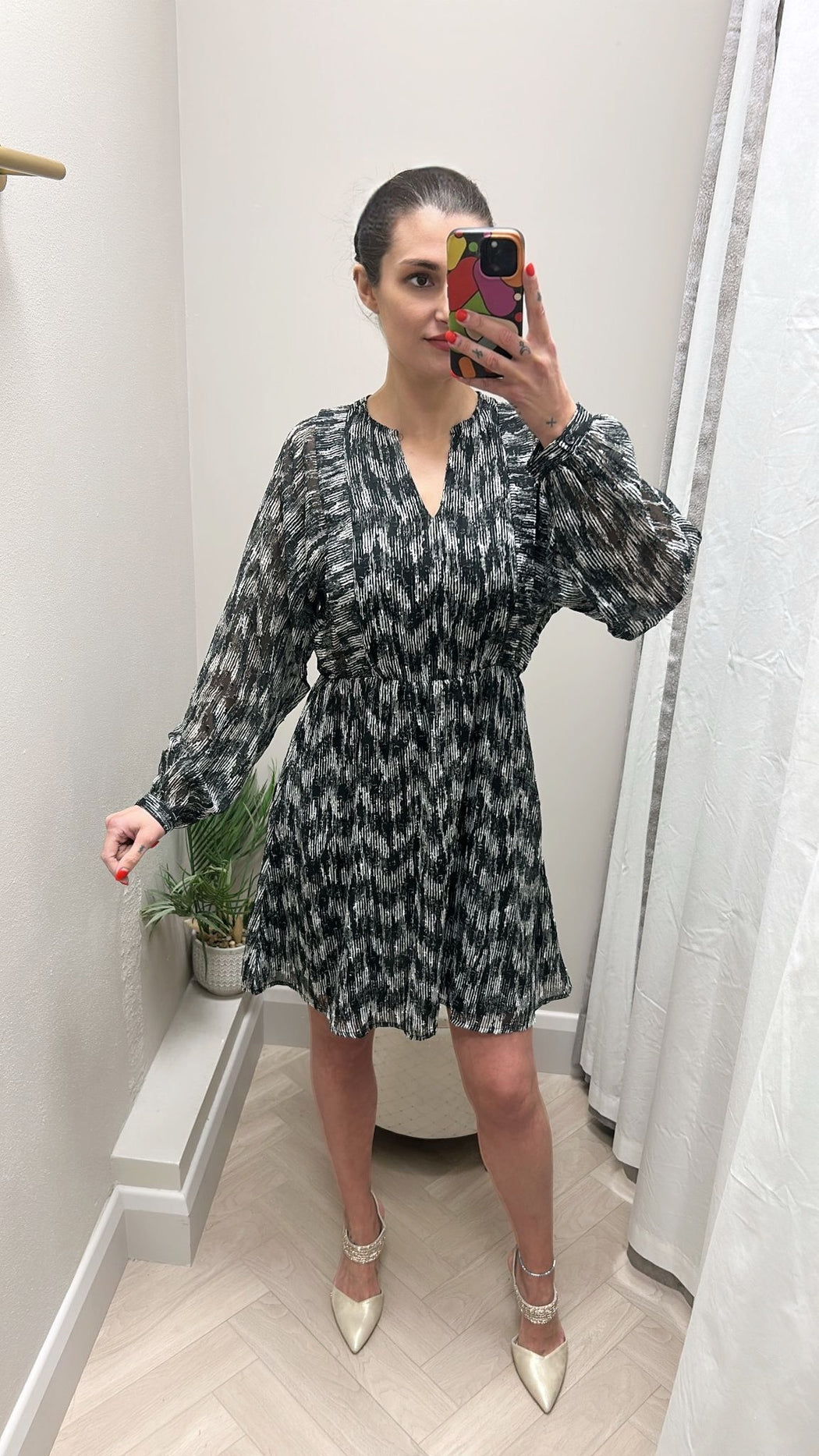 Tiramisu printed skater dress