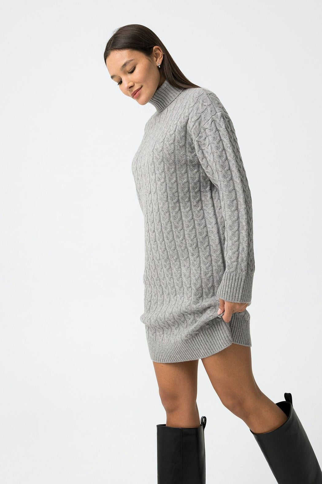 Naomi grey knit jumper dress