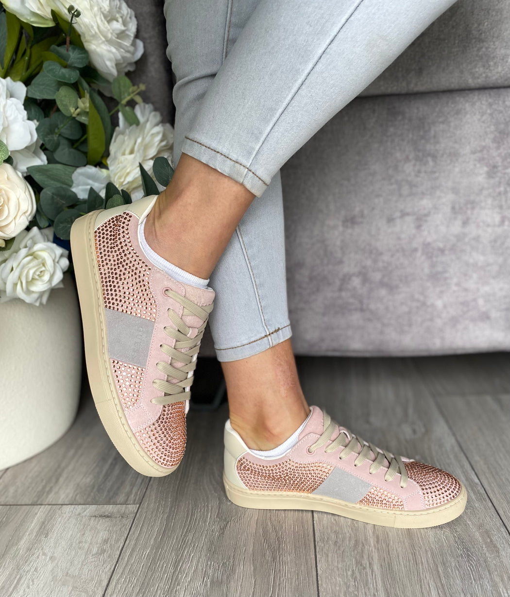 Guess pink diamanté sneaker flptodsue12