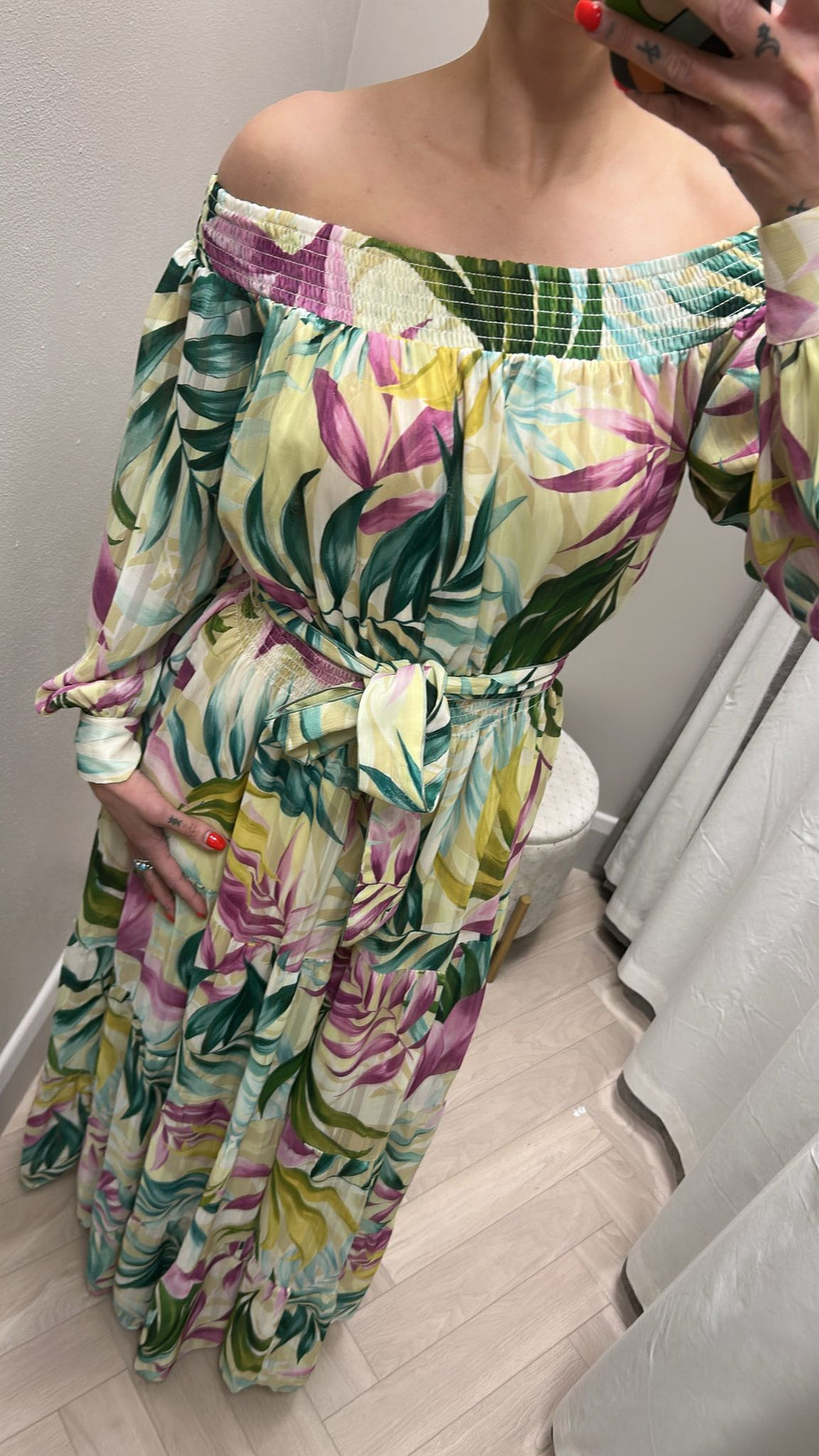 Guess josee off the shoulder maxi dress W5GK16WH9Z2