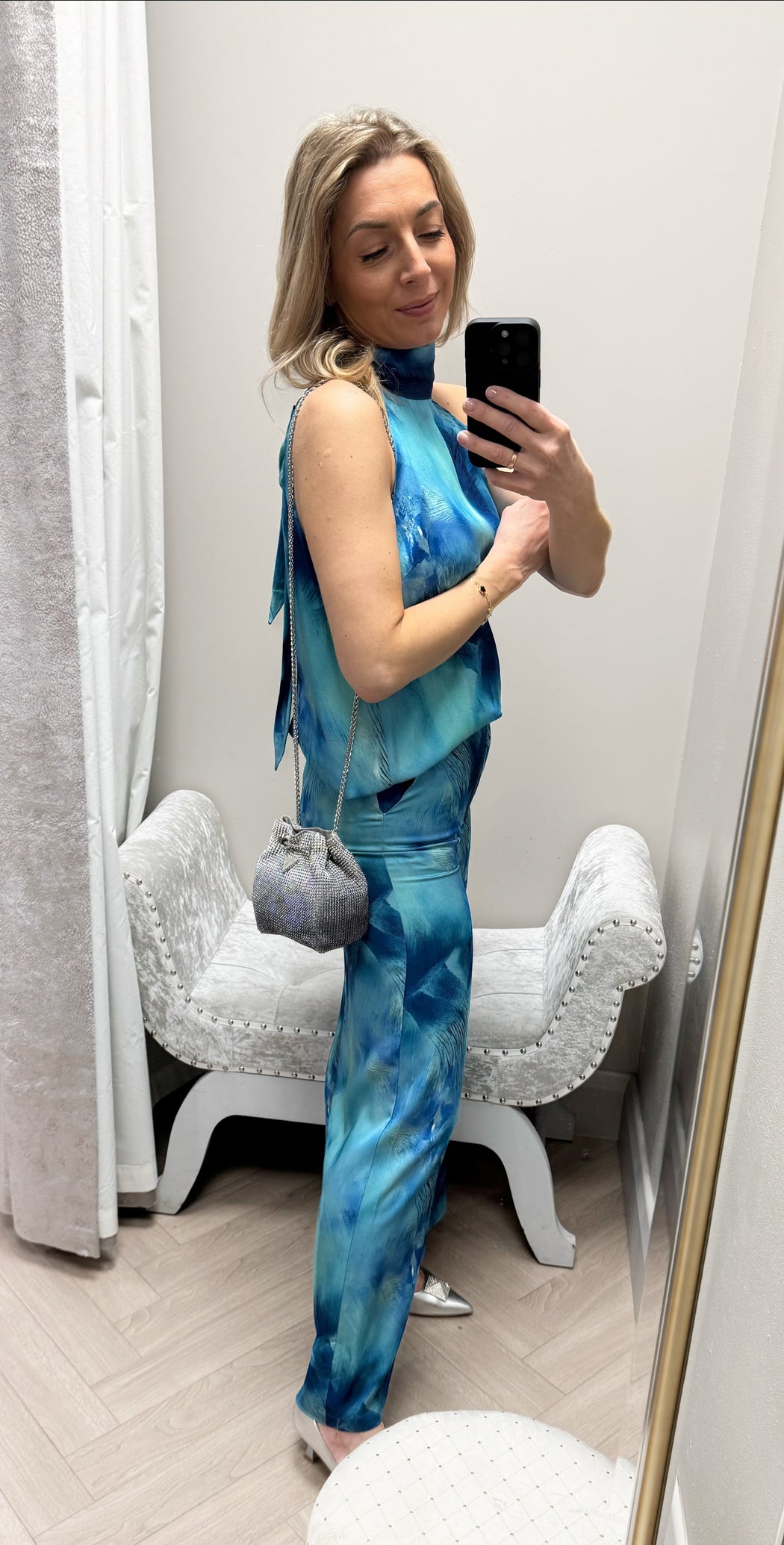 Caspia blue print goa trousers