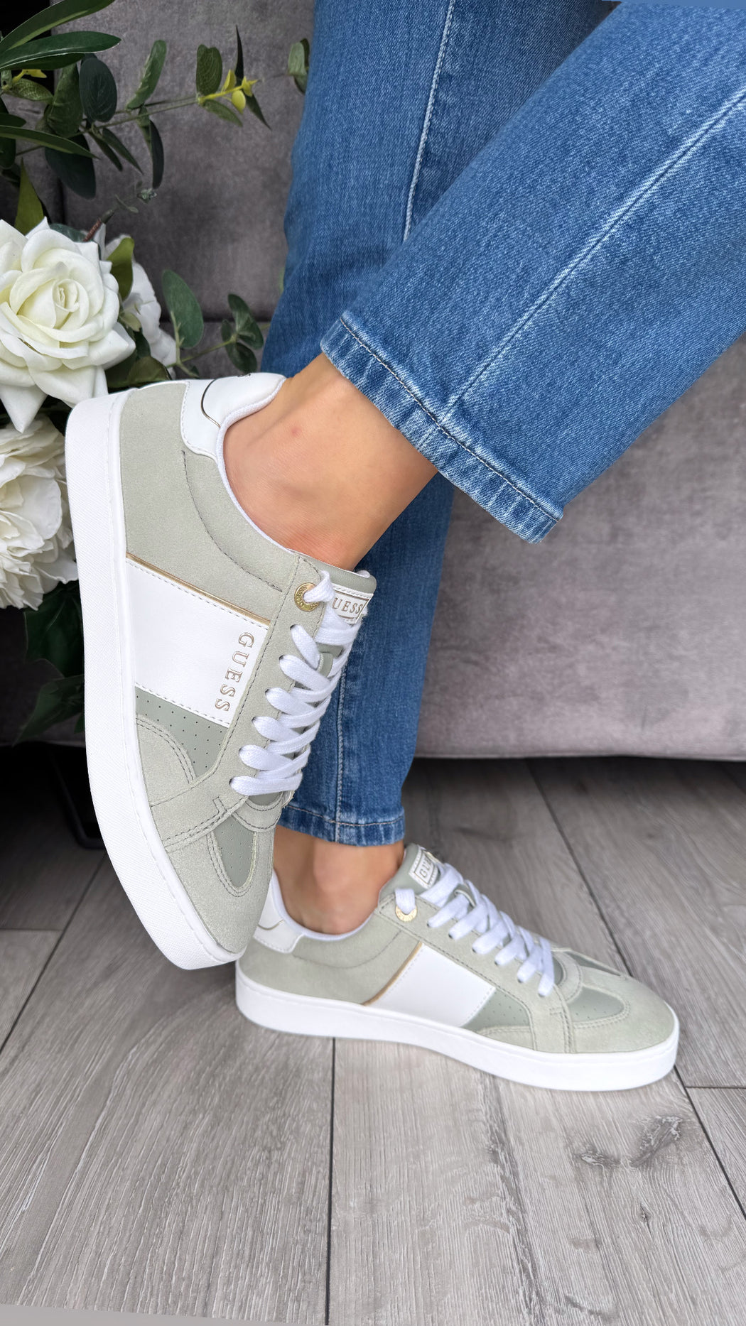 Guess green trainers FLJRO6SUe12