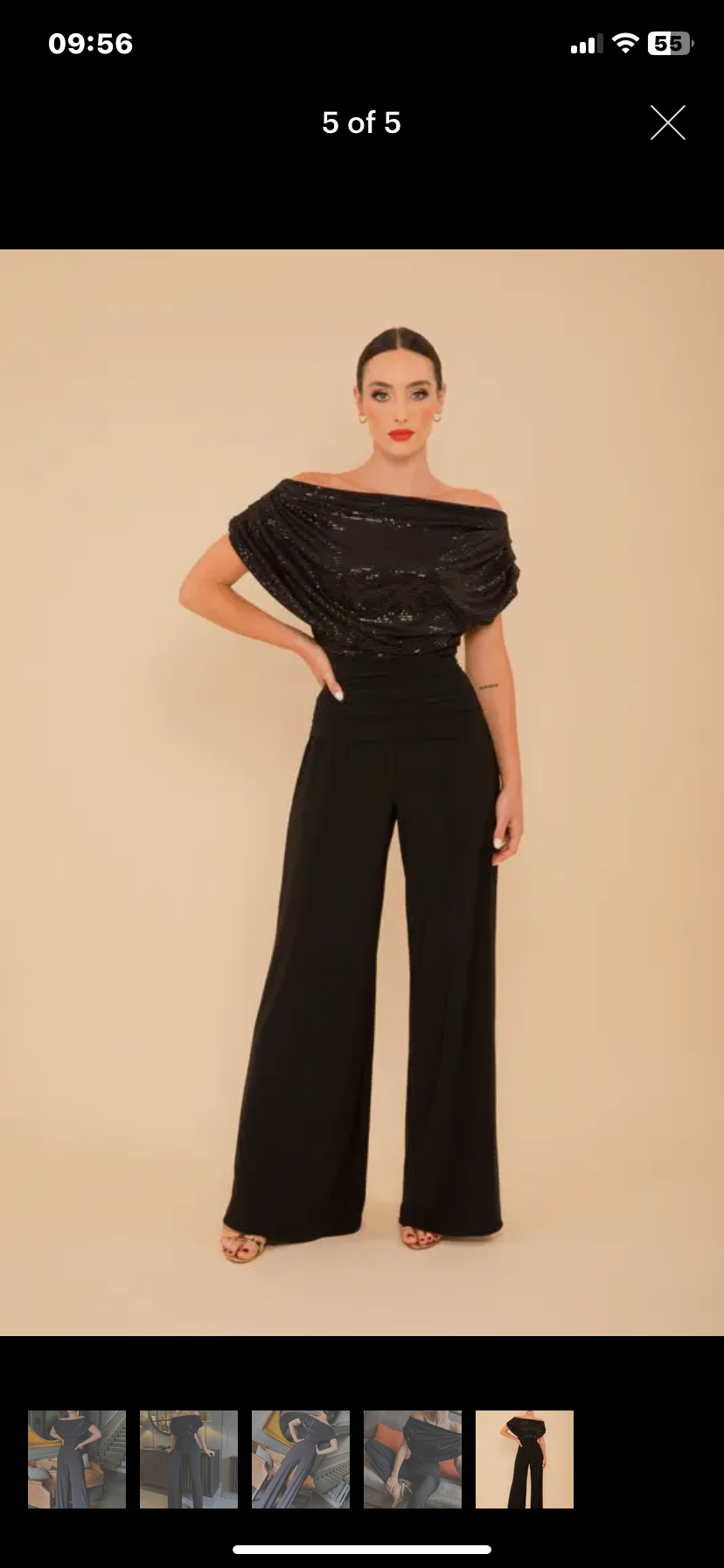 Black sparkle Atom label carbon jersey jumpsuit