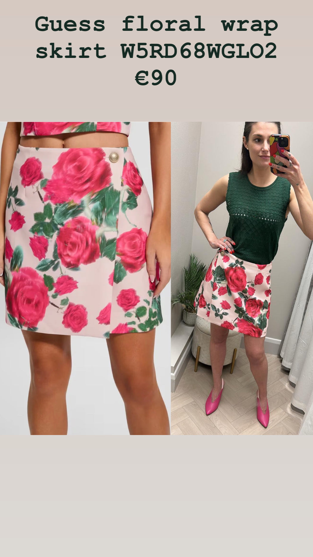 Guess floral wrap skirt W5RD68WGLO2