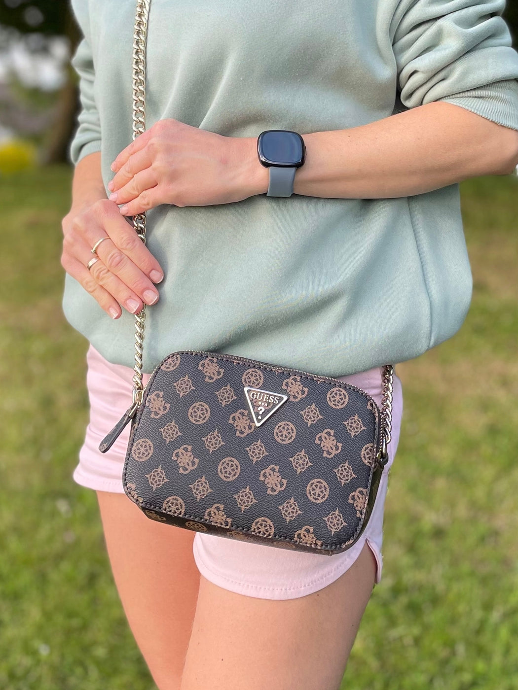 PT787914 Mocha logo noelle crossbody